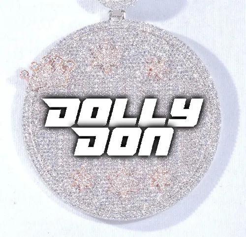 CUSTOM LETTER NECKLACE 3D BIG CROWN DISC sold by The GUU Shop