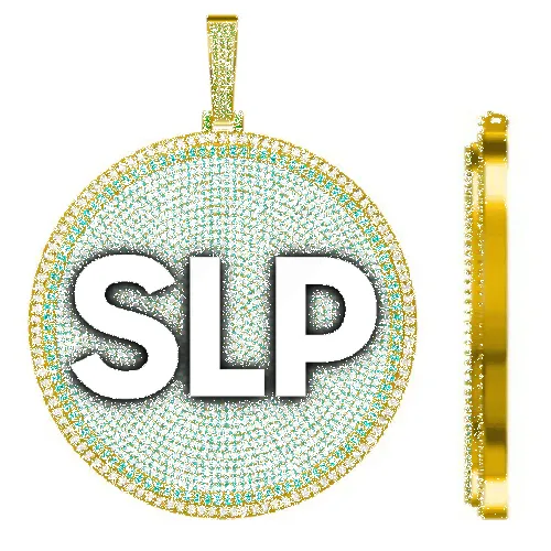 CUSTOM LETTER NECKLACE 3D BIG DISC sold by The GUU Shop