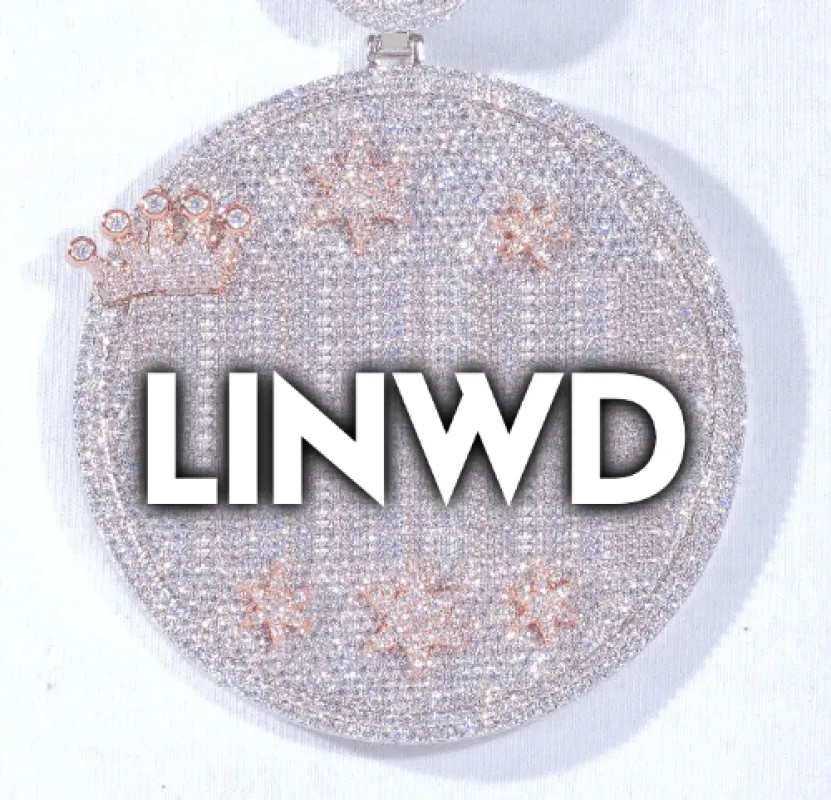 CUSTOM LETTER NECKLACE 3D BIG CROWN DISC made by The GUU Shop