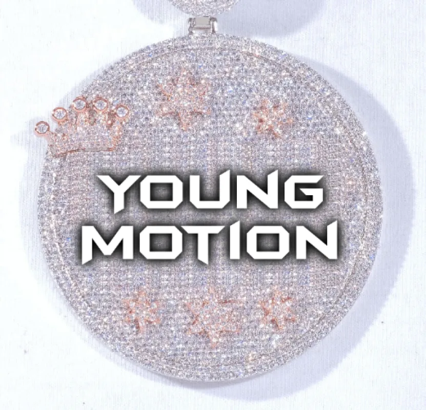 CUSTOM LETTER NECKLACE 3D BIG CROWN DISC sold by The GUU Shop