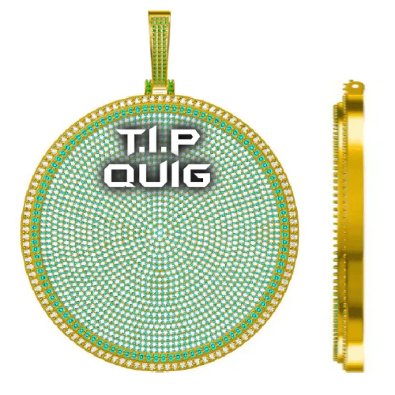 CUSTOM LETTER NECKLACE 3D BIG DISC sold by The GUU Shop