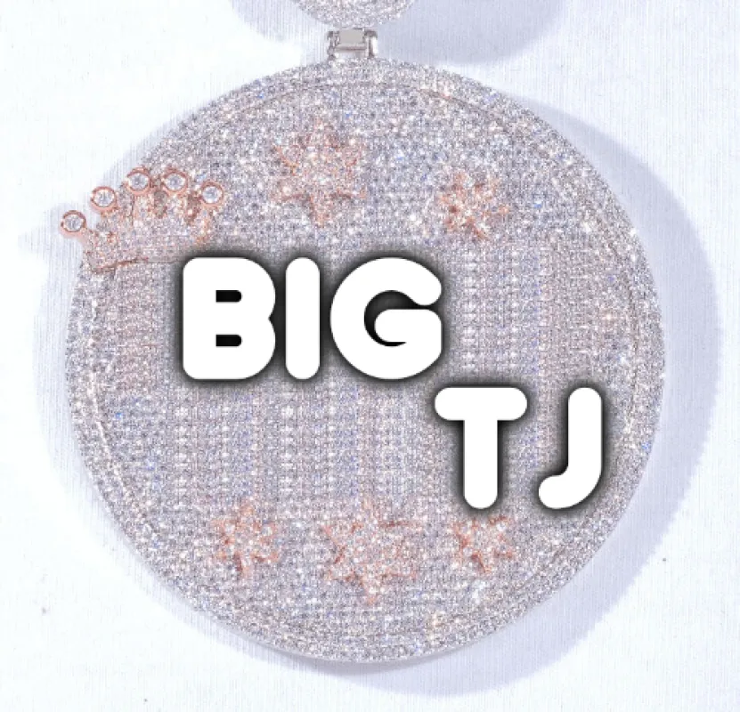 CUSTOM LETTER NECKLACE 3D BIG CROWN DISC made by The GUU Shop