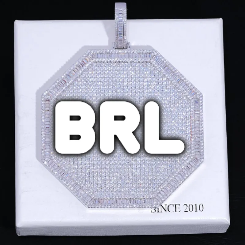 CUSTOM LETTER NECKLACE 3D BIG OCTAGON made by The GUU Shop