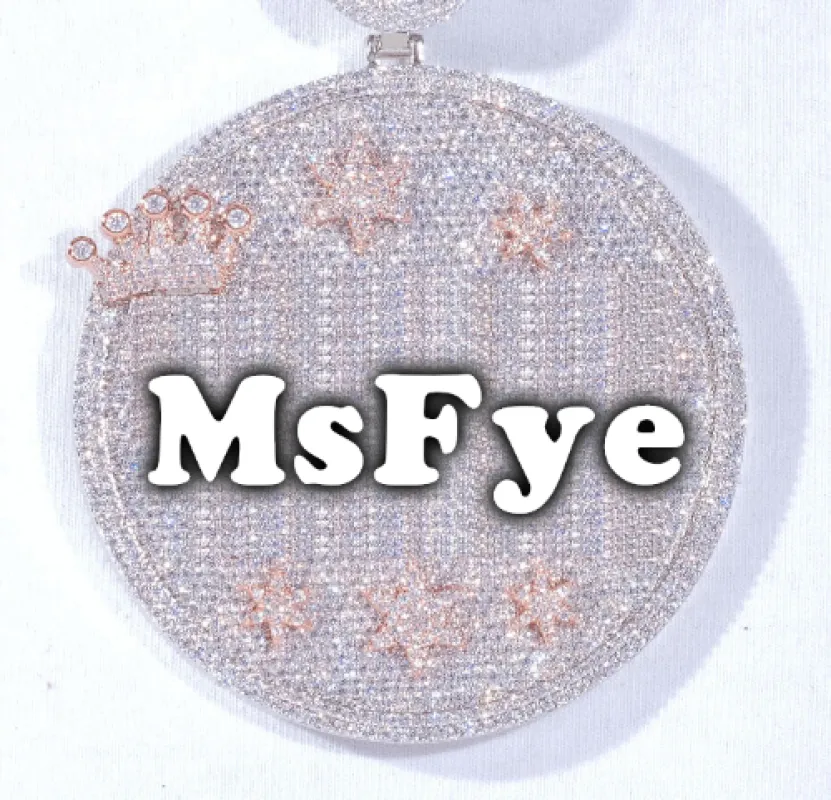 CUSTOM LETTER NECKLACE 3D BIG CROWN DISC made by The GUU Shop