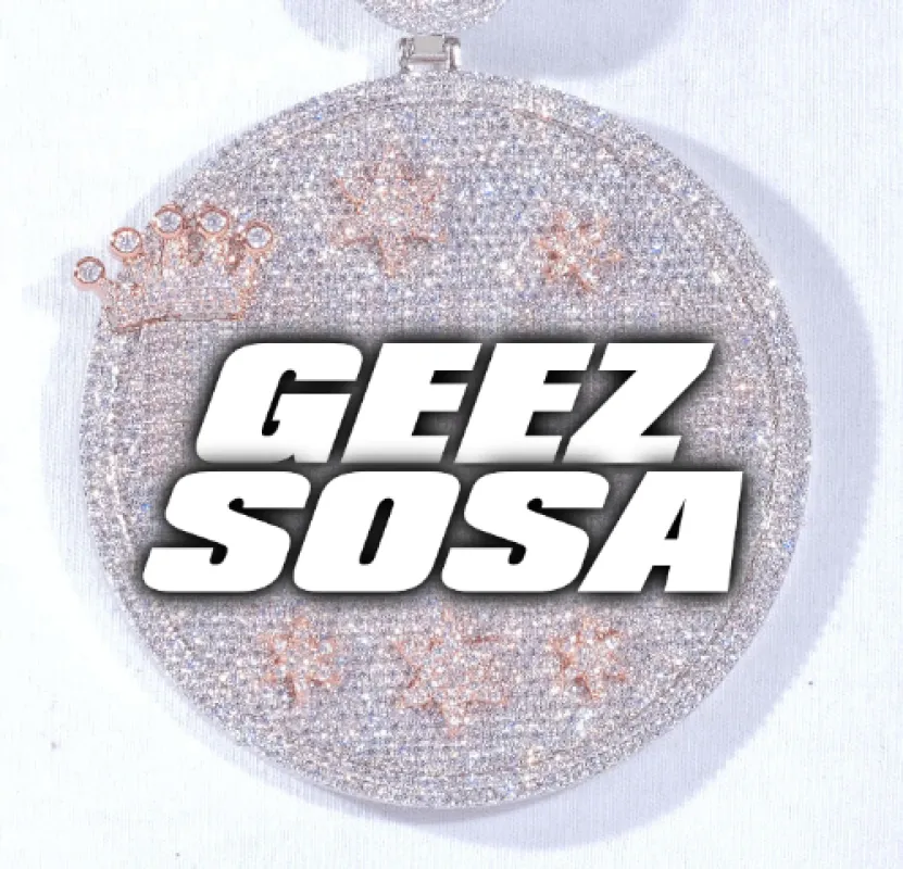 CUSTOM LETTER NECKLACE 3D BIG CROWN DISC sold by The GUU Shop