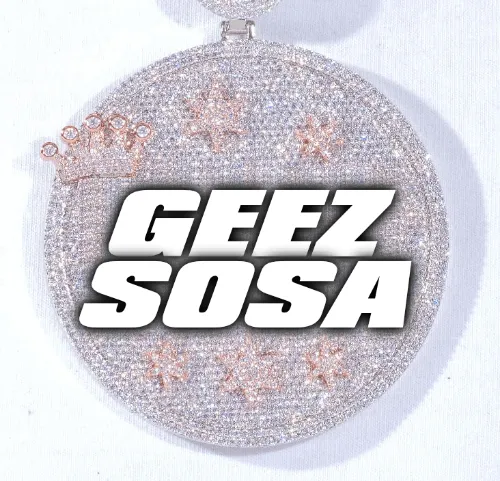 CUSTOM LETTER NECKLACE 3D BIG CROWN DISC sold by The GUU Shop