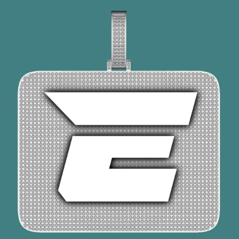 CUSTOM LETTER NECKLACE 3D BIG SQUARE sold by The GUU Shop