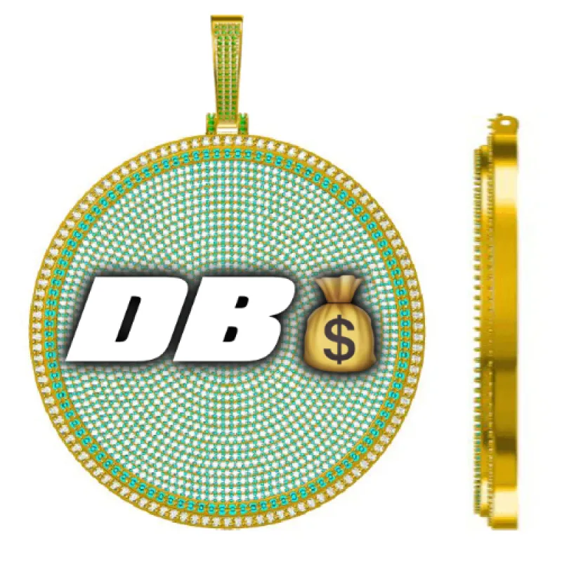 CUSTOM LETTER NECKLACE 3D BIG DISC sold by The GUU Shop