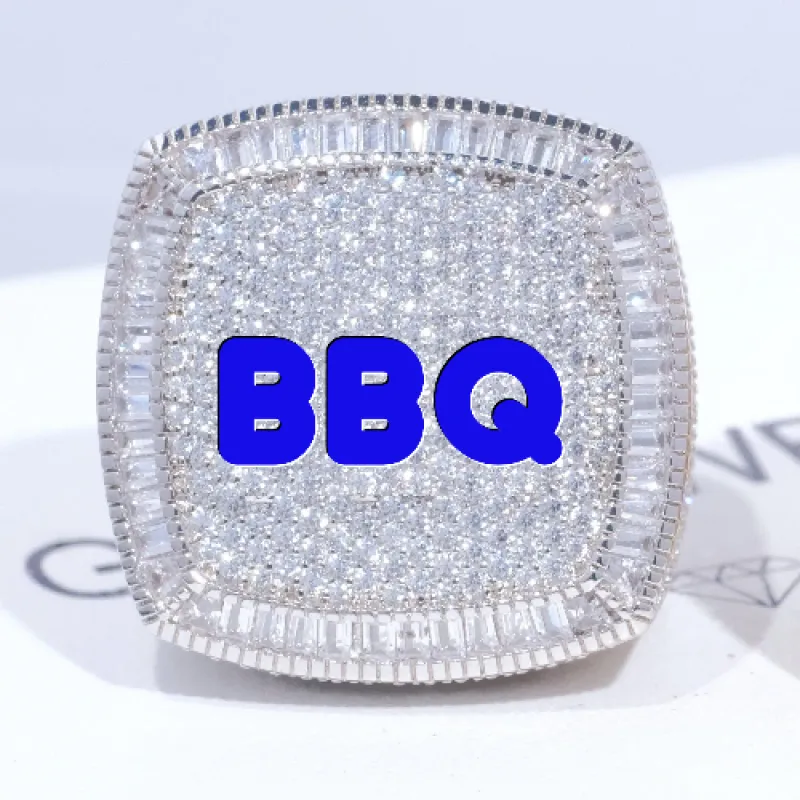 CUSTOM LETTER 3D ICED RING made by The GUU Shop