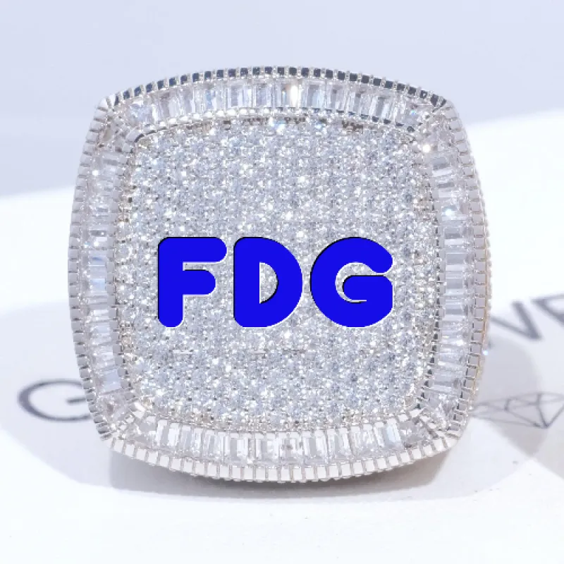 CUSTOM LETTER 3D ICED RING sold by The GUU Shop