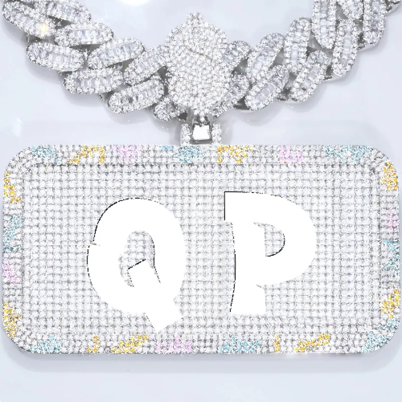 CUSTOM LETTER NECKLACE 3D COLORFUL SQUARE made by The GUU Shop