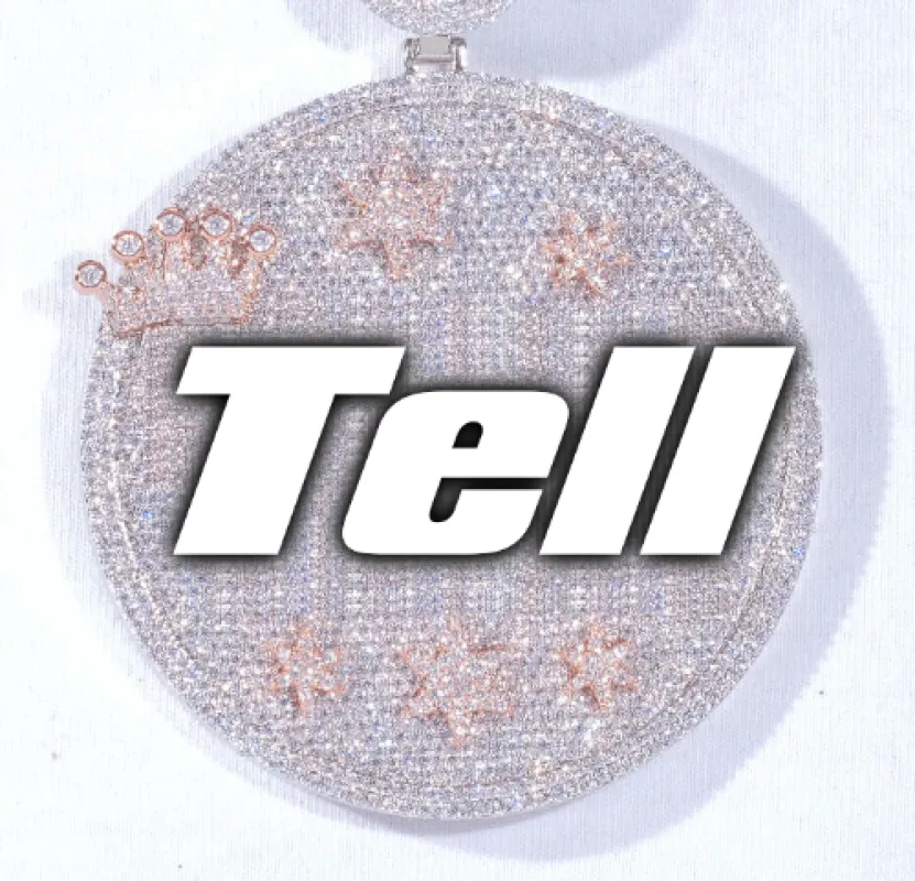 CUSTOM LETTER NECKLACE 3D BIG CROWN DISC sold by The GUU Shop