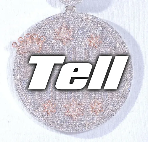 CUSTOM LETTER NECKLACE 3D BIG CROWN DISC sold by The GUU Shop