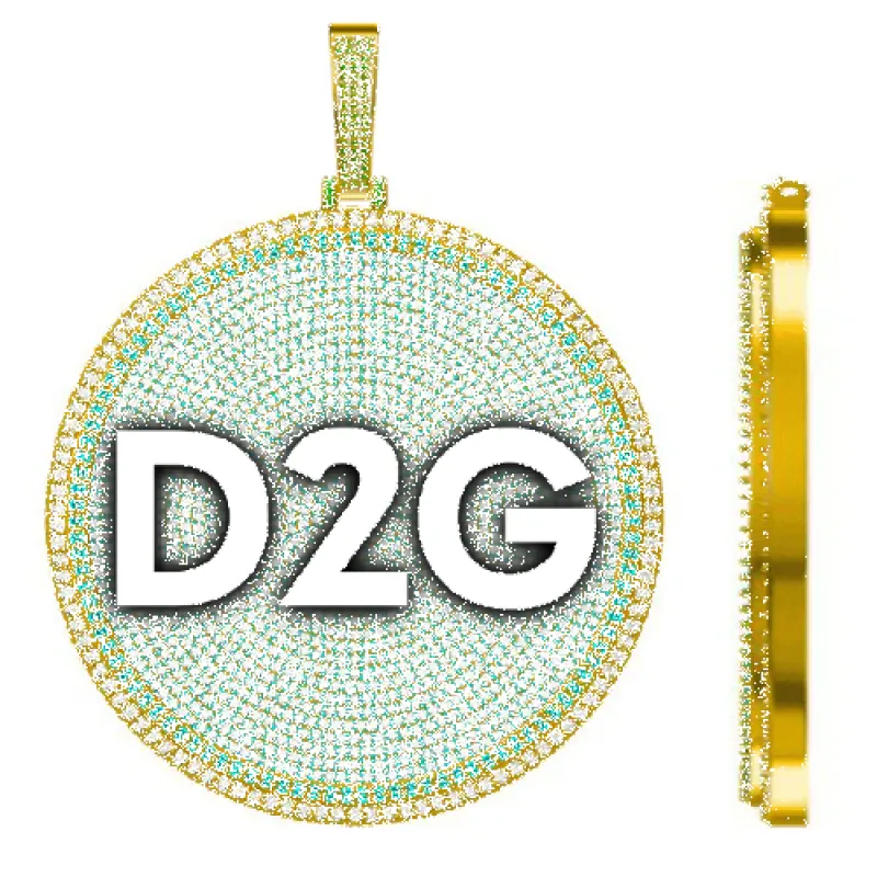 CUSTOM LETTER NECKLACE 3D BIG DISC sold by The GUU Shop