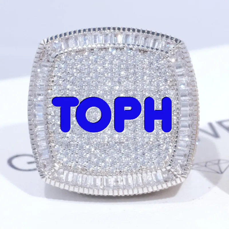 CUSTOM LETTER 3D ICED RING sold by The GUU Shop