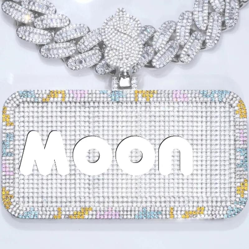 CUSTOM LETTER NECKLACE 3D COLORFUL SQUARE sold by The GUU Shop