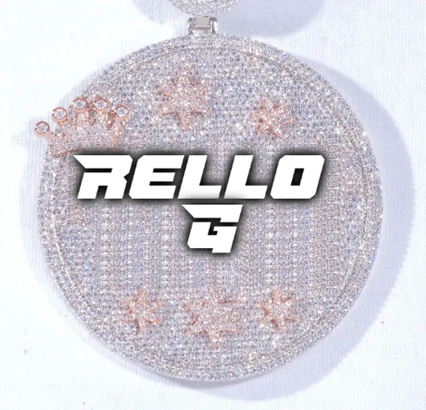 CUSTOM LETTER NECKLACE 3D BIG CROWN DISC sold by The GUU Shop