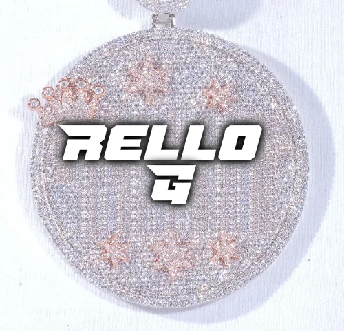 CUSTOM LETTER NECKLACE 3D BIG CROWN DISC sold by The GUU Shop