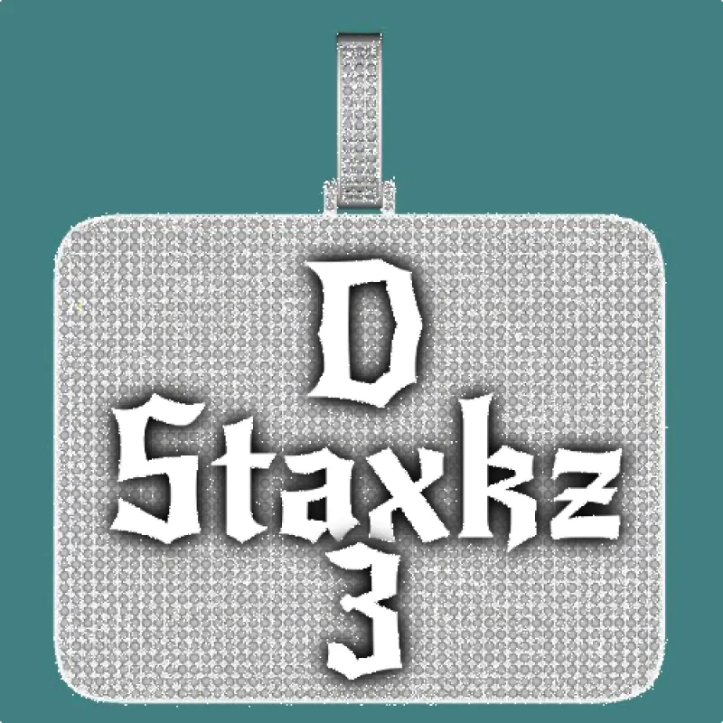 CUSTOM LETTER NECKLACE 3D BIG SQUARE sold by The GUU Shop