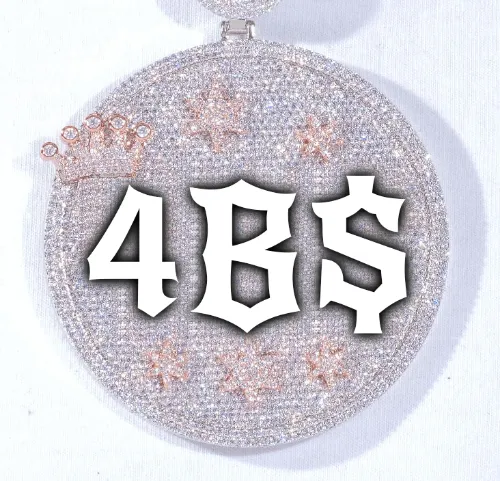 CUSTOM LETTER NECKLACE 3D BIG CROWN DISC sold by The GUU Shop