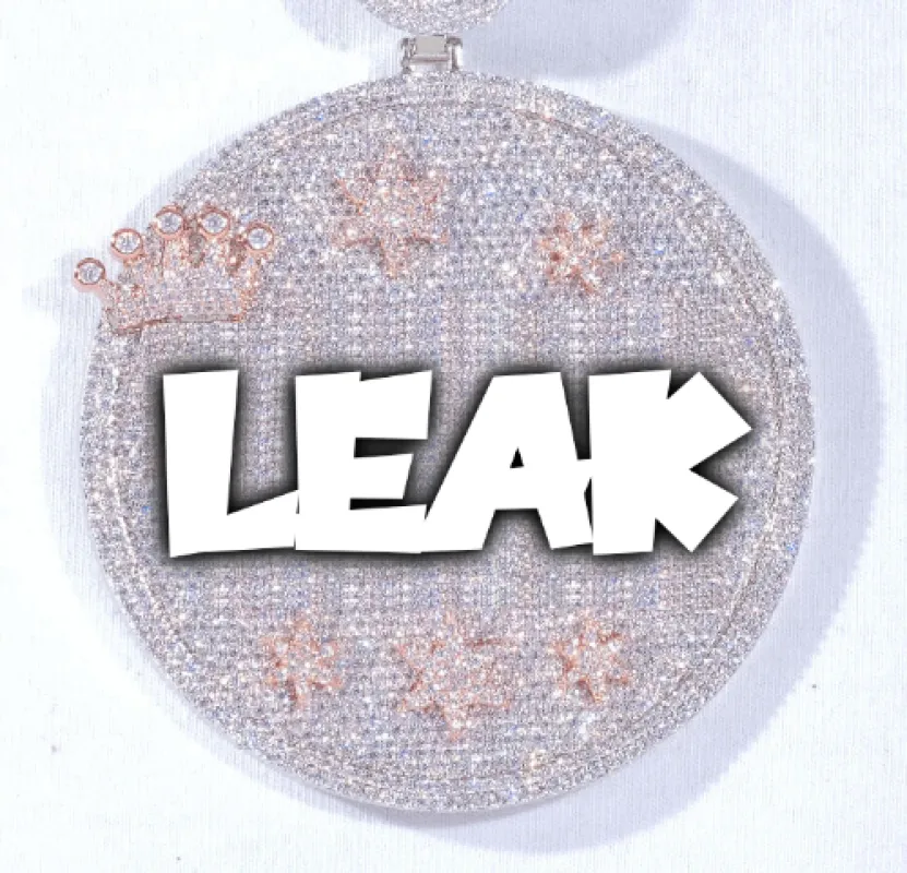 CUSTOM LETTER NECKLACE 3D BIG CROWN DISC sold by The GUU Shop