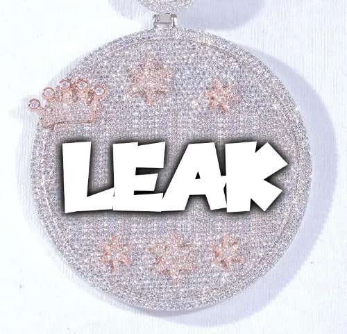 CUSTOM LETTER NECKLACE 3D BIG CROWN DISC sold by The GUU Shop