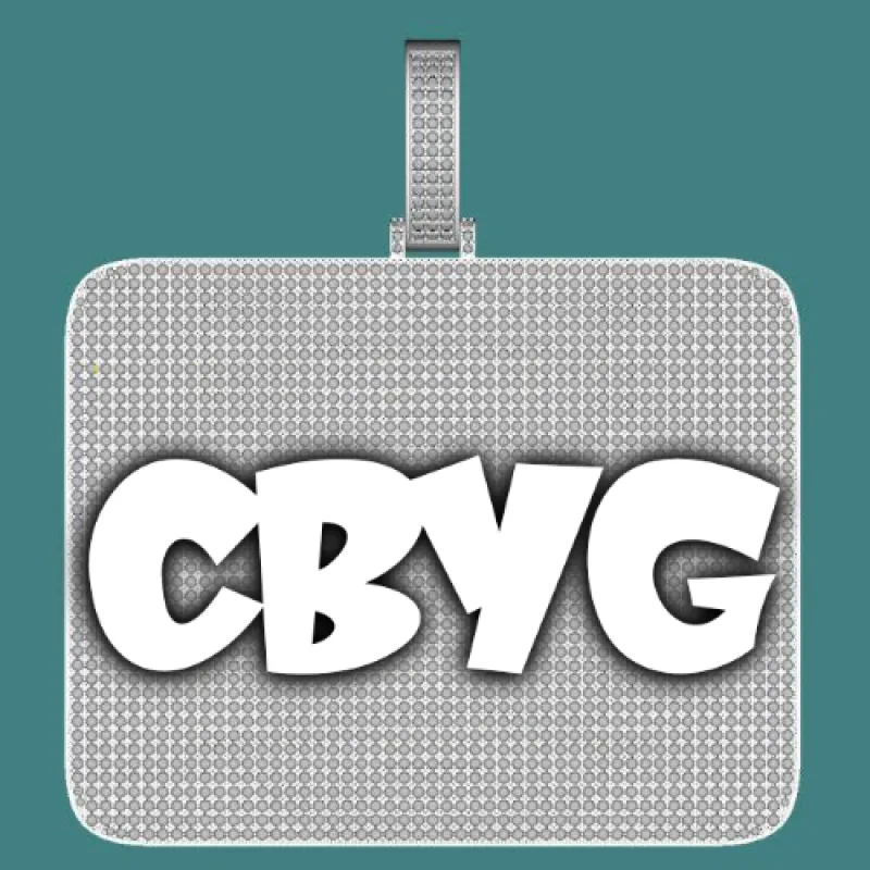 CUSTOM LETTER NECKLACE 3D BIG SQUARE sold by The GUU Shop