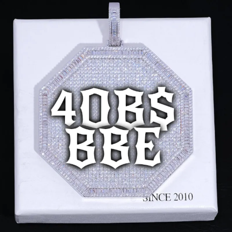 CUSTOM LETTER NECKLACE 3D BIG OCTAGON made by The GUU Shop