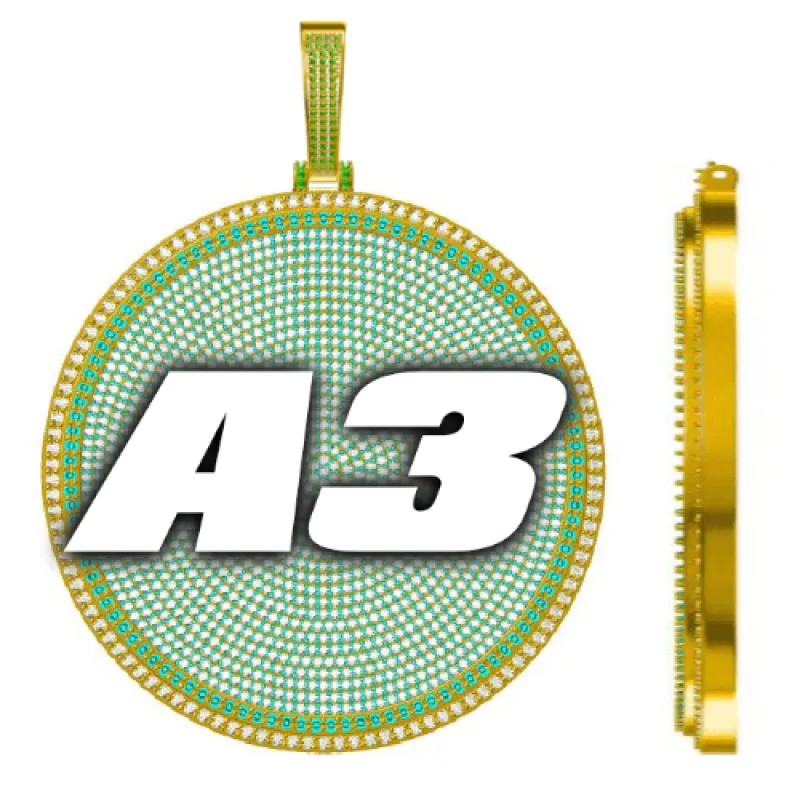 CUSTOM LETTER NECKLACE 3D BIG DISC made by The GUU Shop