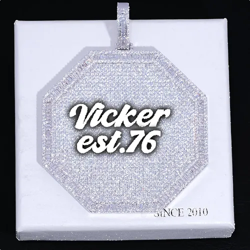 CUSTOM LETTER NECKLACE 3D BIG OCTAGON sold by The GUU Shop