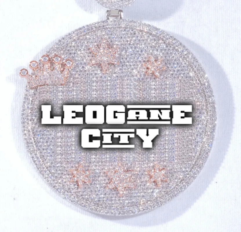 CUSTOM LETTER NECKLACE 3D BIG CROWN DISC sold by The GUU Shop