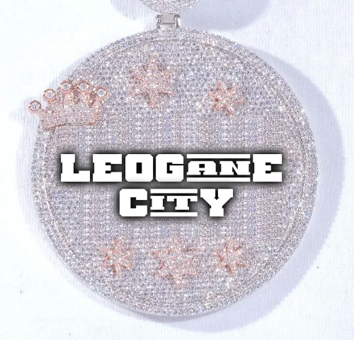 CUSTOM LETTER NECKLACE 3D BIG CROWN DISC sold by The GUU Shop