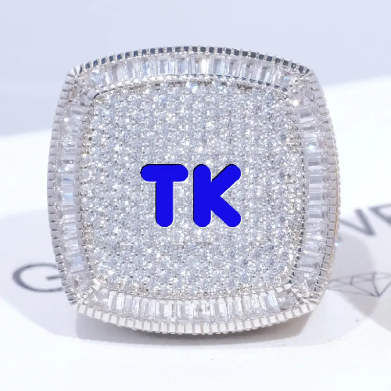 CUSTOM LETTER 3D ICED RING made by The GUU Shop