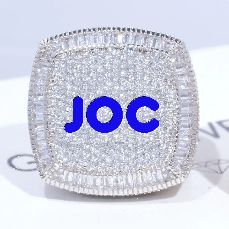 CUSTOM LETTER 3D ICED RING sold by The GUU Shop