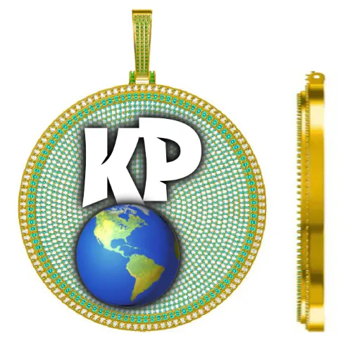 CUSTOM LETTER NECKLACE 3D BIG DISC sold by The GUU Shop