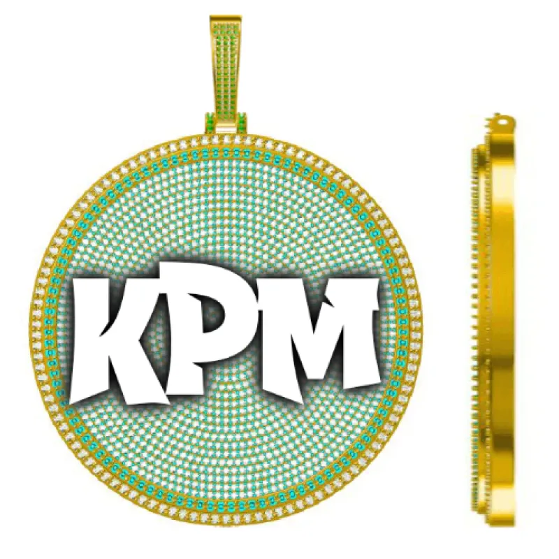 CUSTOM LETTER NECKLACE 3D BIG DISC sold by The GUU Shop