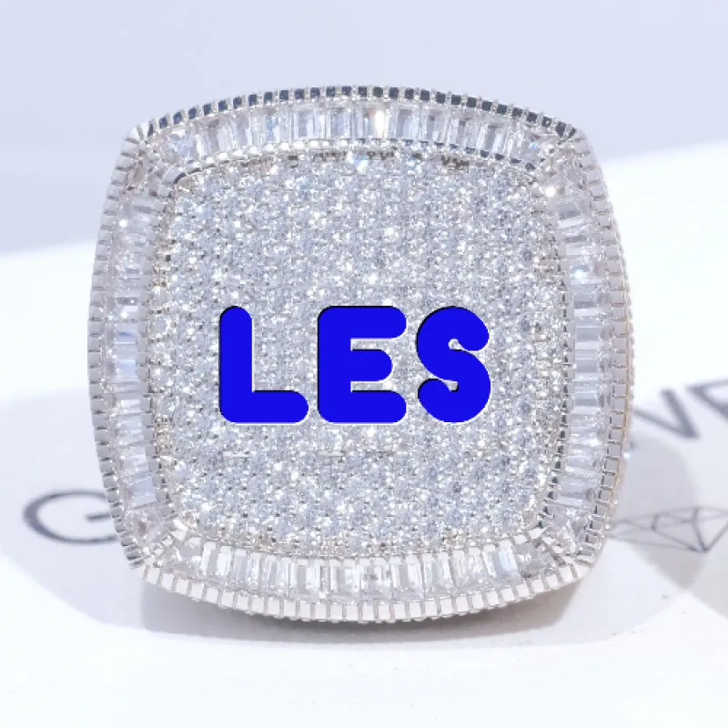 CUSTOM LETTER 3D ICED RING sold by The GUU Shop