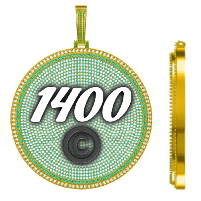 CUSTOM LETTER NECKLACE 3D BIG DISC sold by The GUU Shop