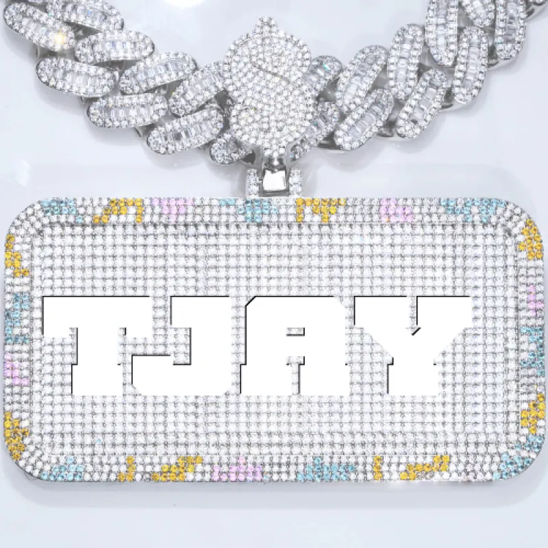 CUSTOM LETTER NECKLACE 3D COLORFUL SQUARE made by The GUU Shop