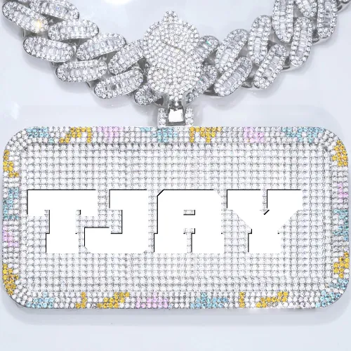 CUSTOM LETTER NECKLACE 3D COLORFUL SQUARE sold by The GUU Shop