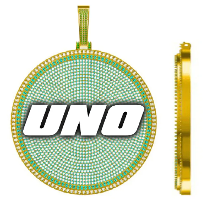 CUSTOM LETTER NECKLACE 3D BIG DISC sold by The GUU Shop