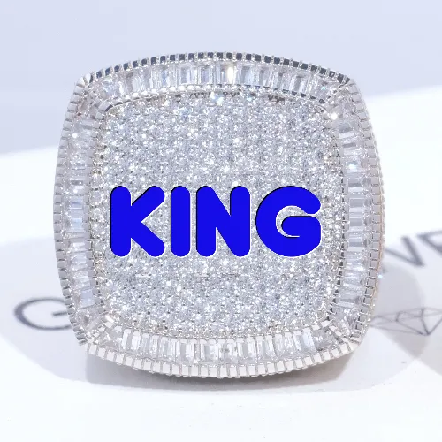 CUSTOM LETTER 3D ICED RING sold by The GUU Shop