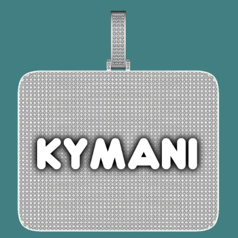 CUSTOM LETTER NECKLACE 3D BIG SQUARE sold by The GUU Shop