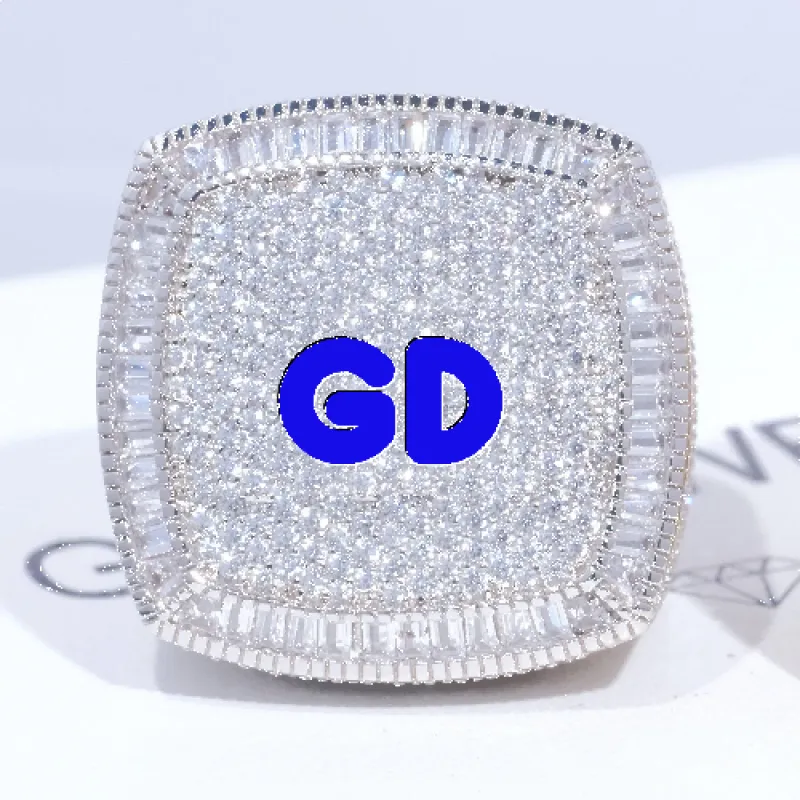 CUSTOM LETTER 3D ICED RING sold by The GUU Shop