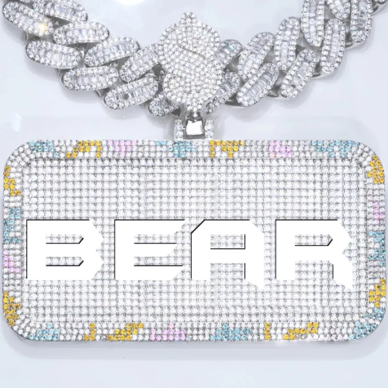 CUSTOM LETTER NECKLACE 3D COLORFUL SQUARE made by The GUU Shop