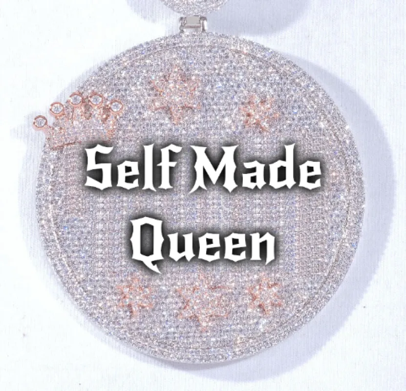 CUSTOM LETTER NECKLACE 3D BIG CROWN DISC sold by The GUU Shop