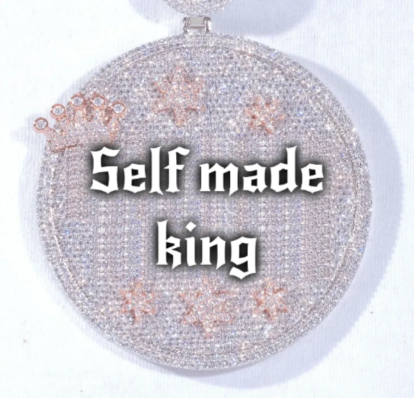 CUSTOM LETTER NECKLACE 3D BIG CROWN DISC made by The GUU Shop