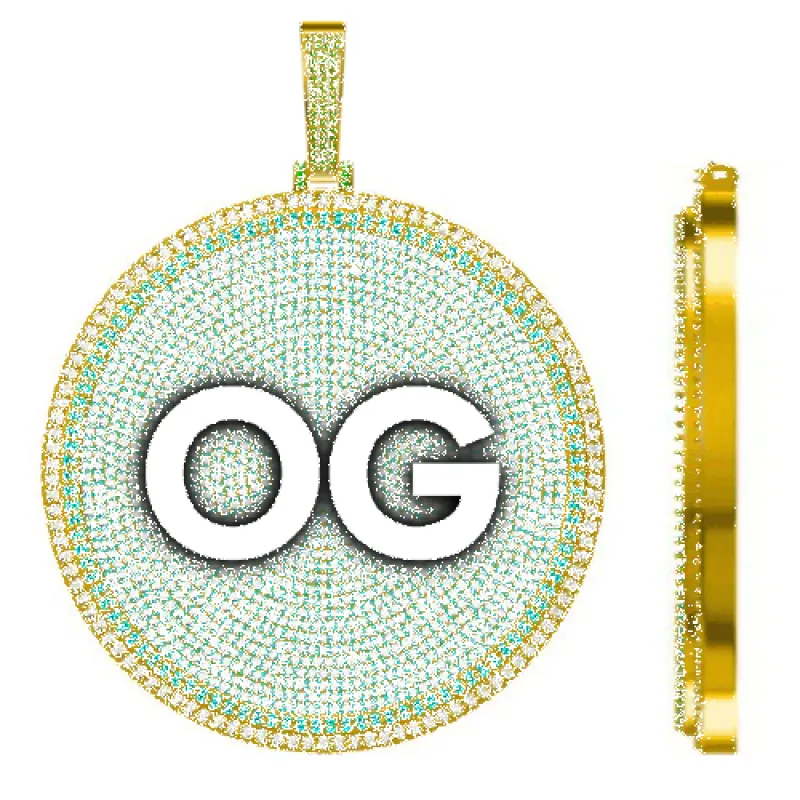 CUSTOM LETTER NECKLACE 3D BIG DISC made by The GUU Shop