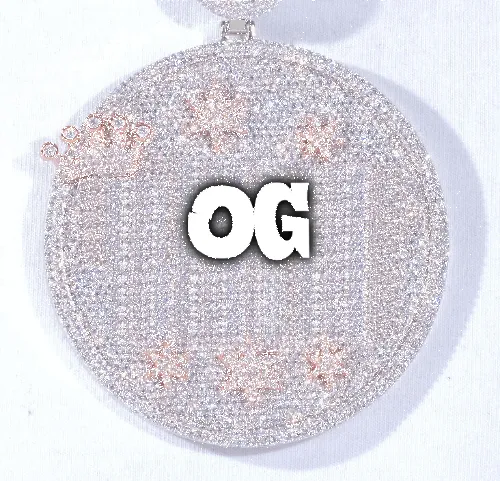 CUSTOM LETTER NECKLACE 3D BIG CROWN DISC sold by The GUU Shop
