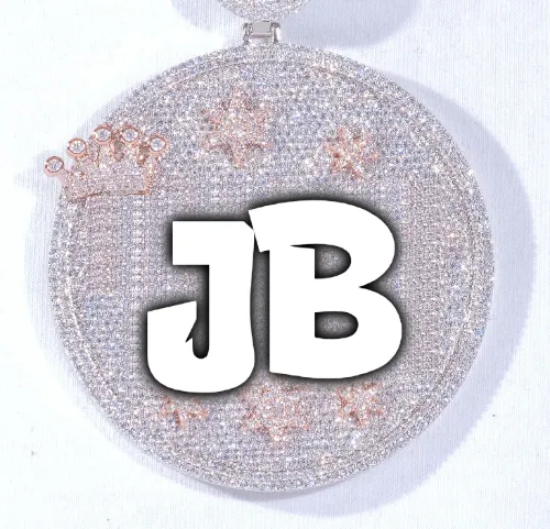 CUSTOM LETTER NECKLACE 3D BIG CROWN DISC sold by The GUU Shop